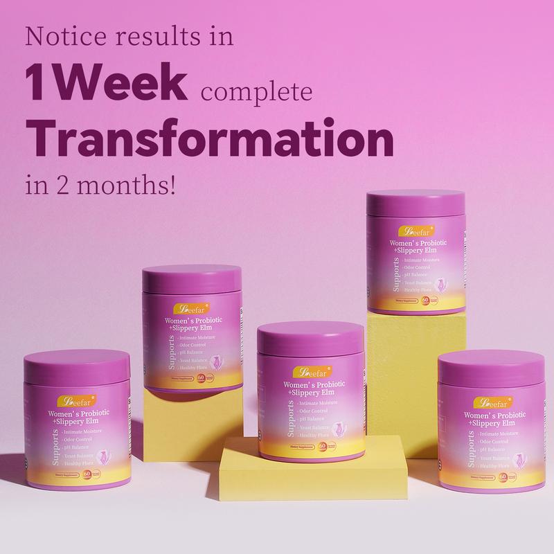 Juicy Feminine Probiotics Gummies- All in One Solution with Slippery Elm and Prebiotics