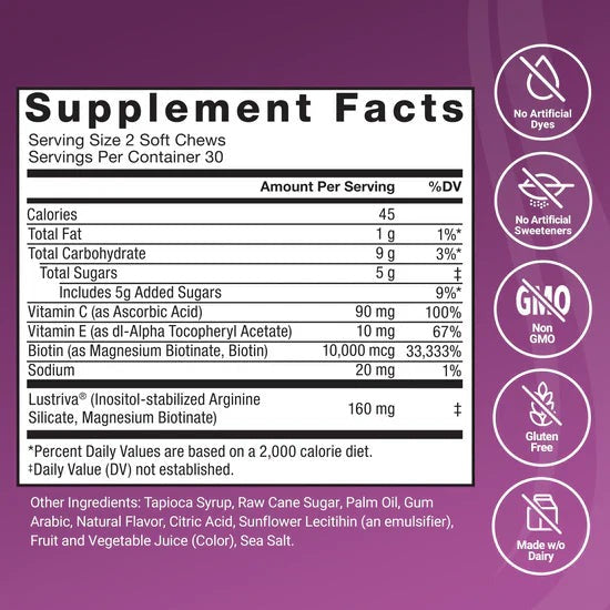 Force Factor Hair Vitamins – Growth Accelerator Chews