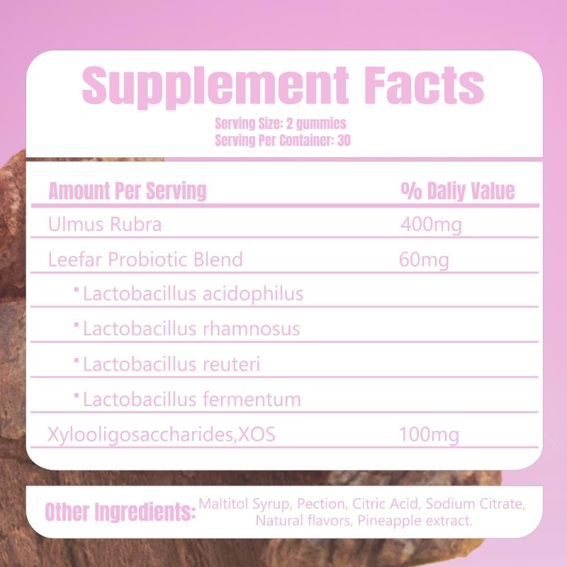 Juicy Feminine Probiotics Gummies- All in One Solution with Slippery Elm and Prebiotics