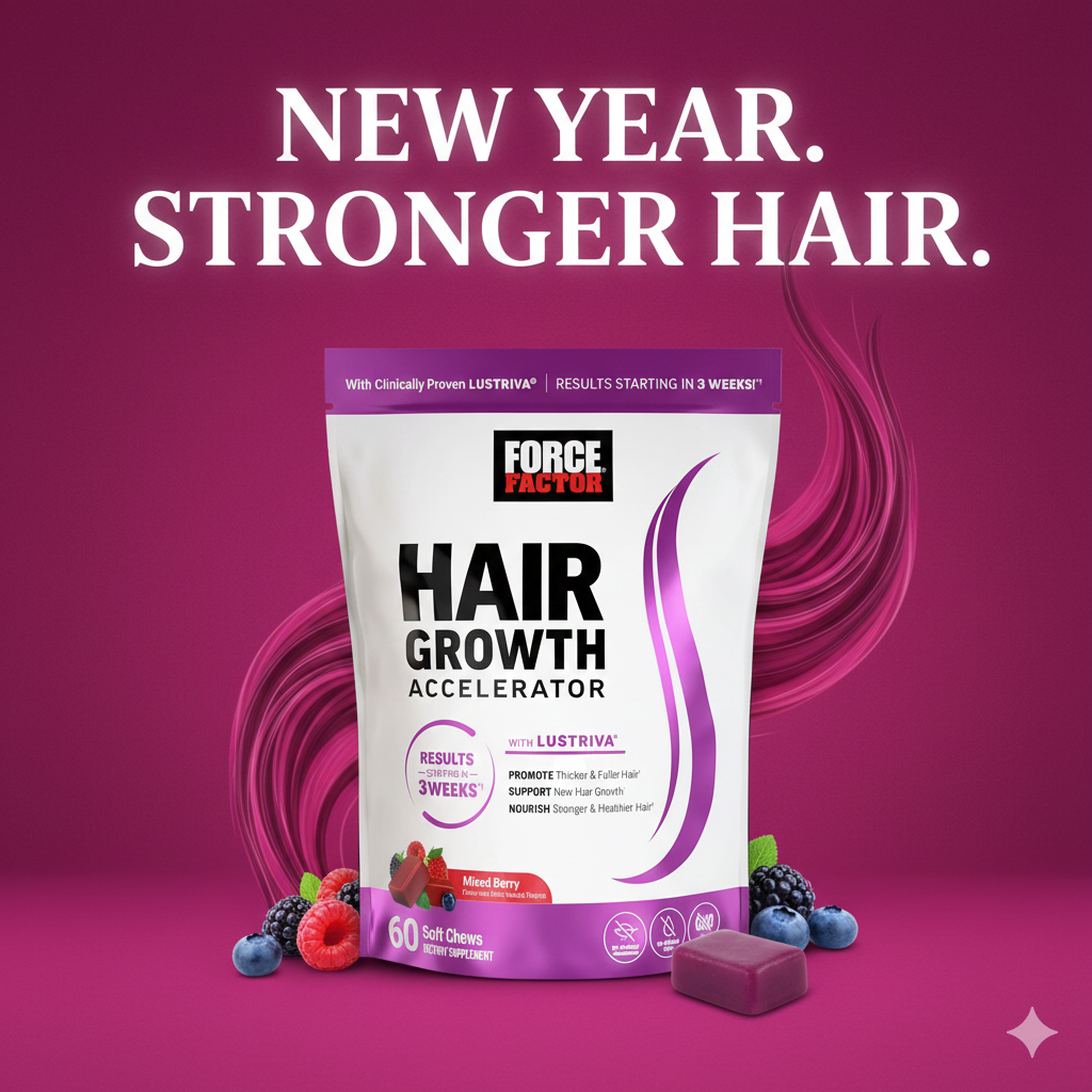 Force Factor Hair Vitamins – Growth Accelerator Chews